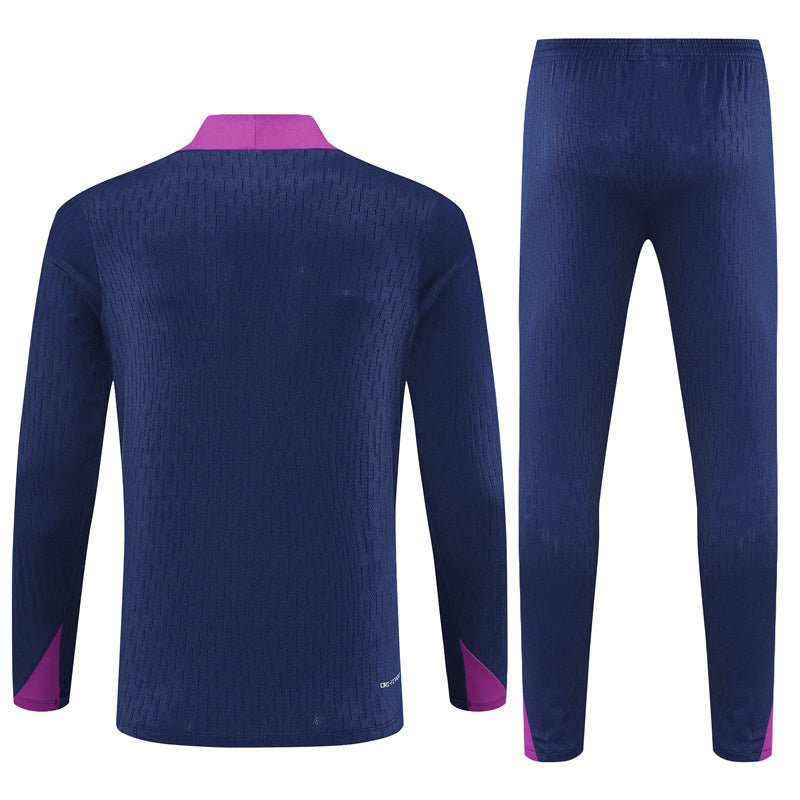 25/26 FC Barcelona Half Zip Training Blue/Purple Kids Size Tracksuit