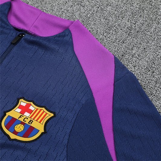 25/26 FC Barcelona Half Zip Training Blue/Purple Tracksuit