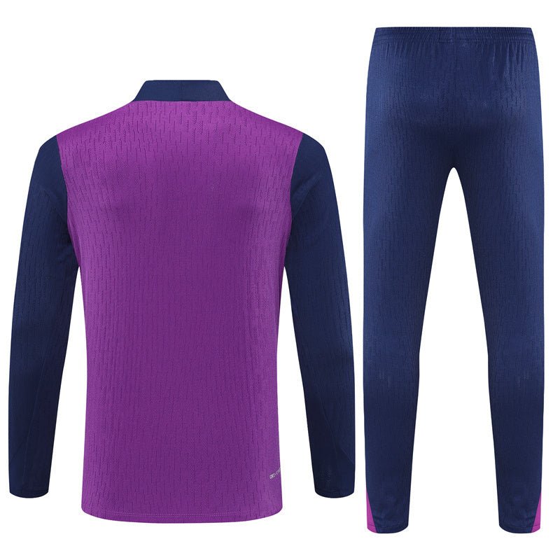 25/26 FC Barcelona Half Zip Training Purple/Blue Kids Size Tracksuit
