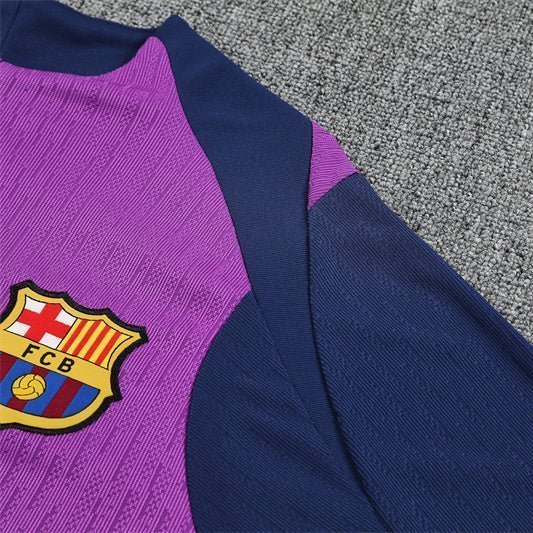 25/26 FC Barcelona Half Zip Training Purple/Blue Kids Size Tracksuit