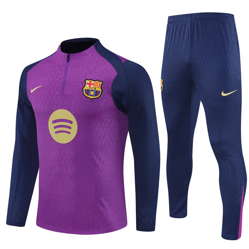 25/26 FC Barcelona Half Zip Training Purple/Blue Tracksuit