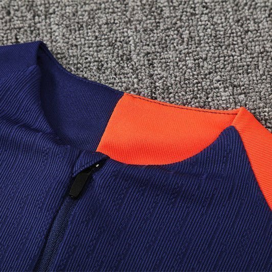 25/26 FC Barcelona Training Blue/Orange Kids Size Tracksuit