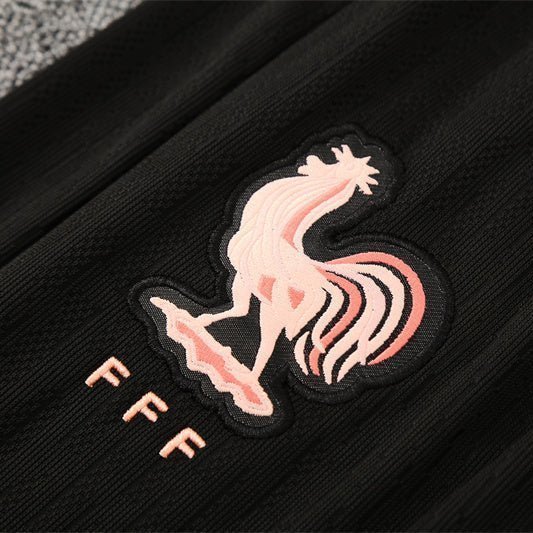 25/26 France Training Black/Light Pink Kids Size Tracksuit