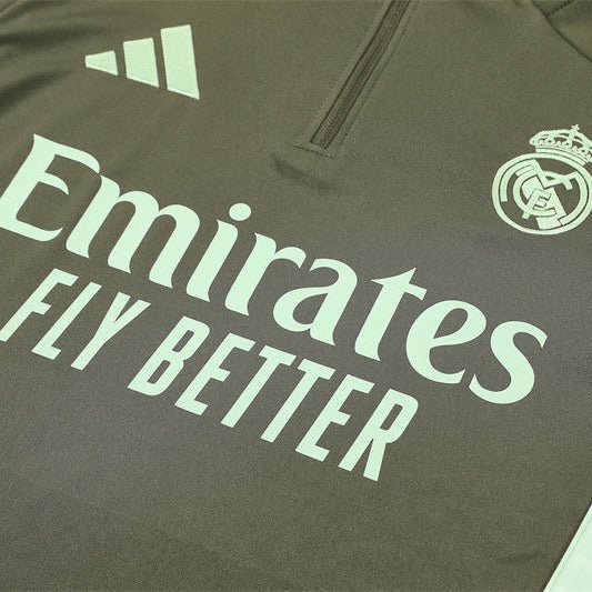 25/26 Real Madrid Training Dark Olive Tracksuit