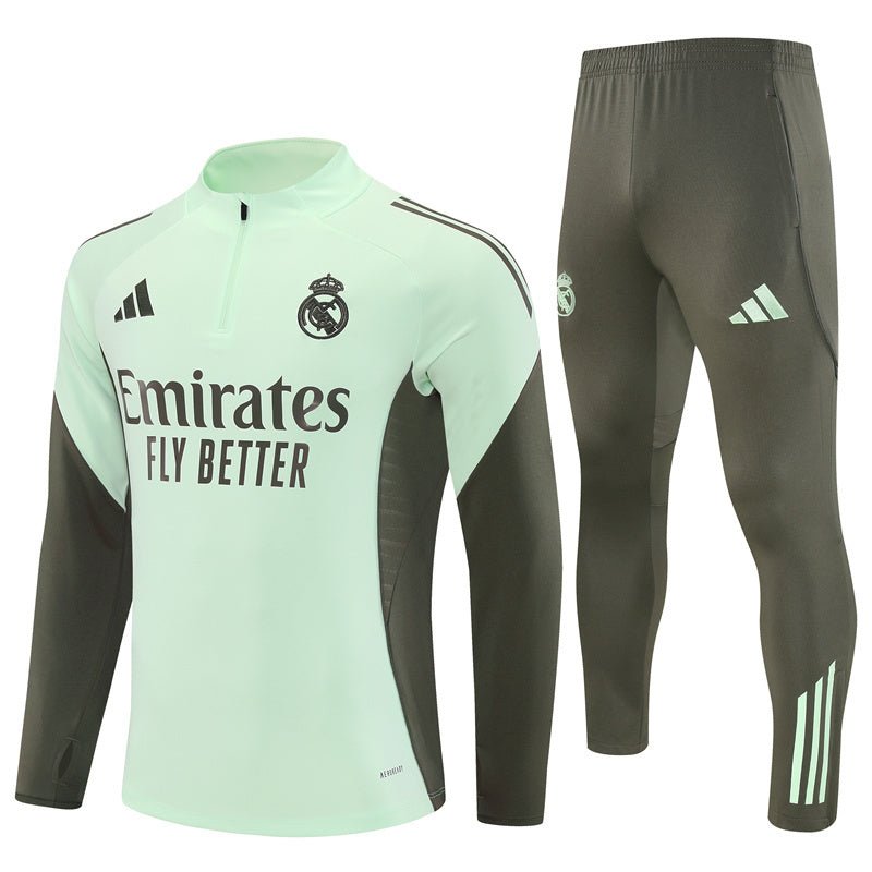 25/26 Real Madrid Training Lime Green Kids Size Tracksuit