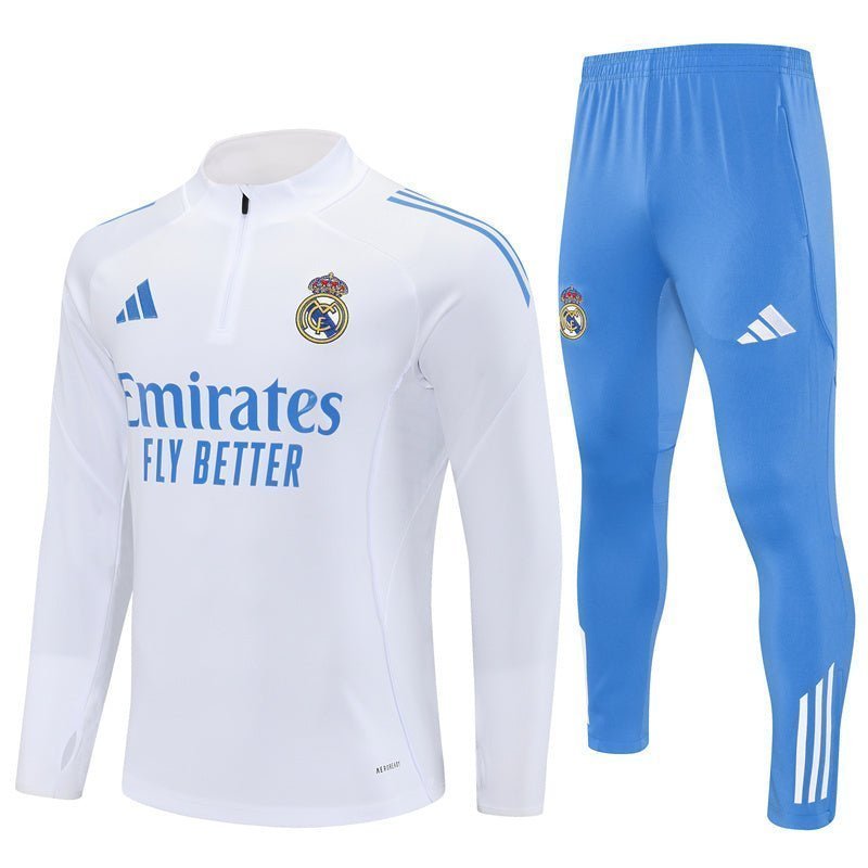 25/26 Real Madrid Training White/Light Blue Tracksuit