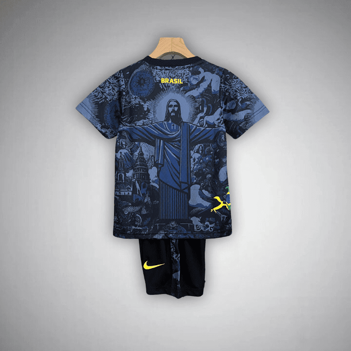 Brazil "Jesus" Premium Blue Kids Size Kit