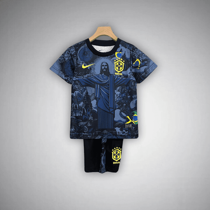 Brazil "Jesus" Premium Blue Kids Size Kit