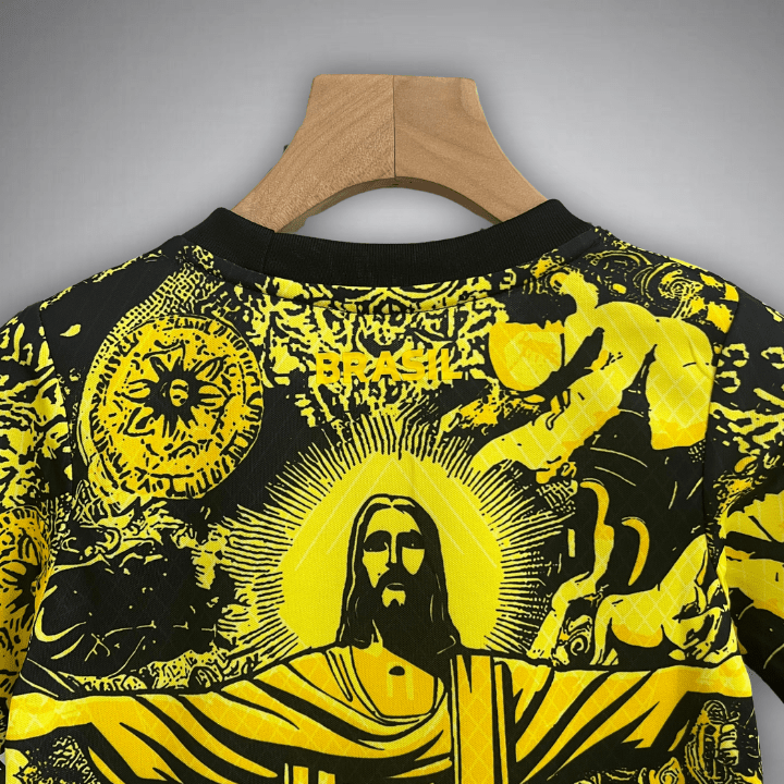 Brazil "Jesus" Premium Kids Size Yellow Kit
